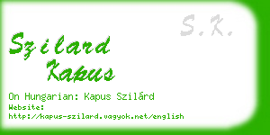 szilard kapus business card